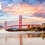 גשר הזהב בסן פרנסיסקו בעת שקיעה