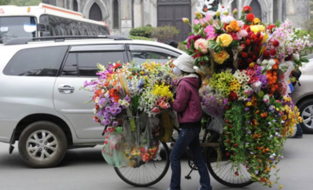 מוכרת-פרחים-עם-מסיכה-וייטנאם