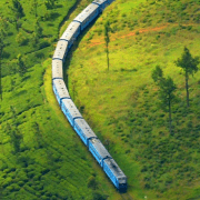 סרי לנקה - מבט ממעוף הציפור על רכבת